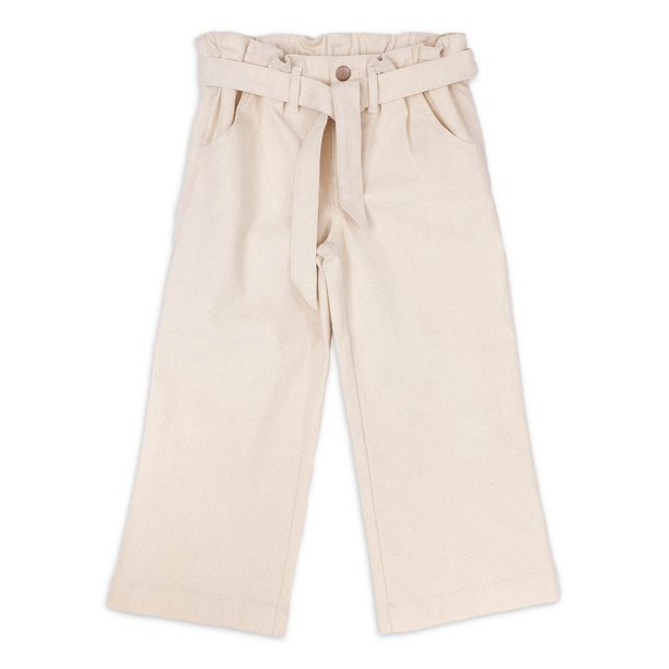 Wonder Nation Girls Belted Cropped Wide Leg Jean, Sizes 4-18 & Plus | Walmart (US)