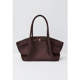 Versatile Supple Faux Suede Tote Bag in Brown | Chicwish
