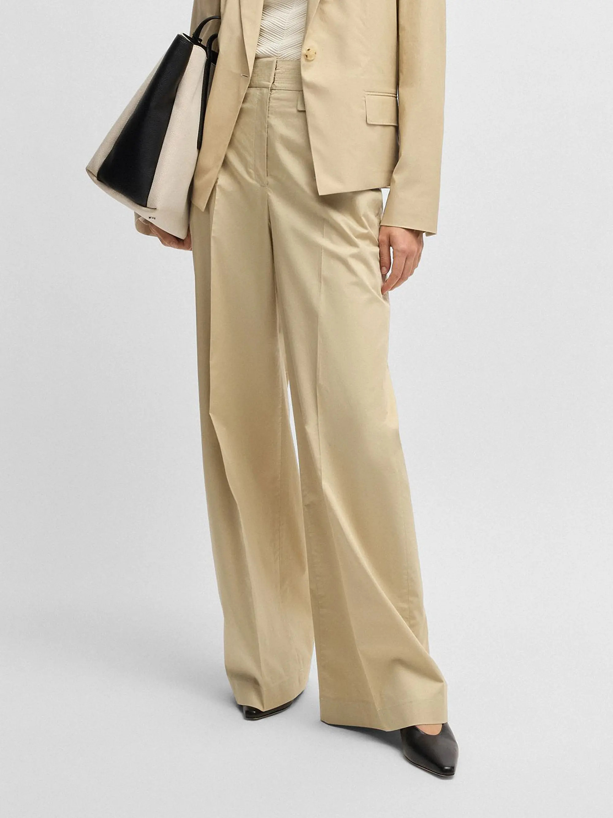 High-Waisted Regular-Fit Trousers | Saks Fifth Avenue