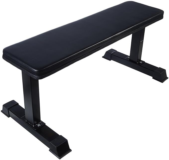 AmazonBasics Flat Weight Workout Exercise Bench - 41 x 20 x 11 Inches, Black | Amazon (US)