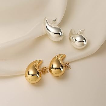 Teardrop Earring Set Dupes Lightweight Chunky Gold Hoop Earrings for Women, Hypoallergenic Earrin... | Amazon (US)