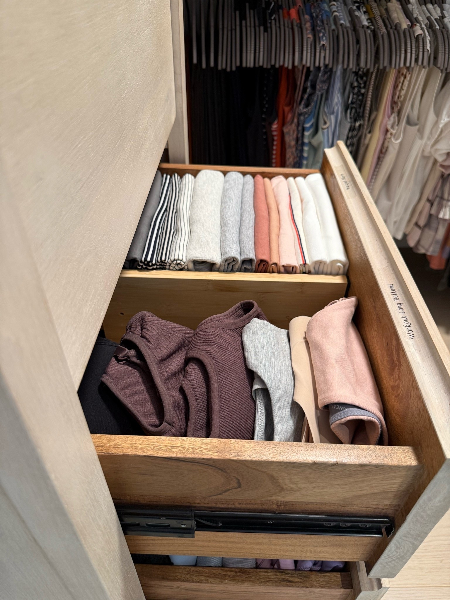 Sneak peak of her walk in closet 👀

Adding extra usable space and organization to this walk in closet with a beautiful white washed tall dresser and matching bamboo dividers 🤎

#LTKHome