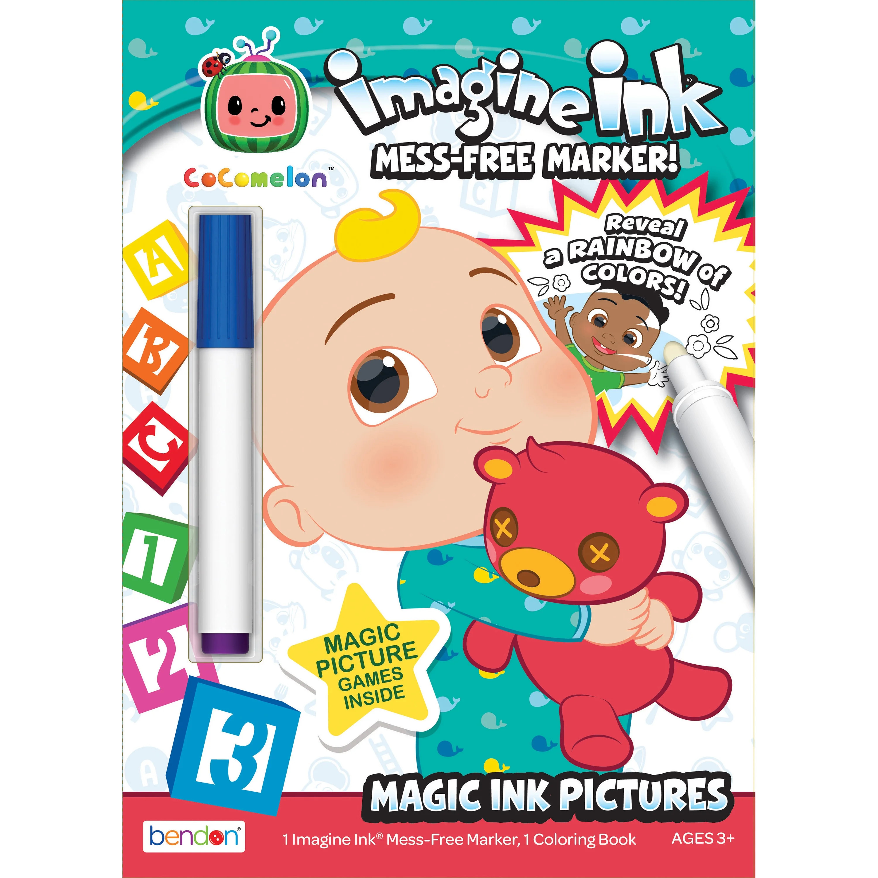 CoComelon 10 Page Imagine Ink Coloring Book, 1 Marker, Paperback | Walmart (US)