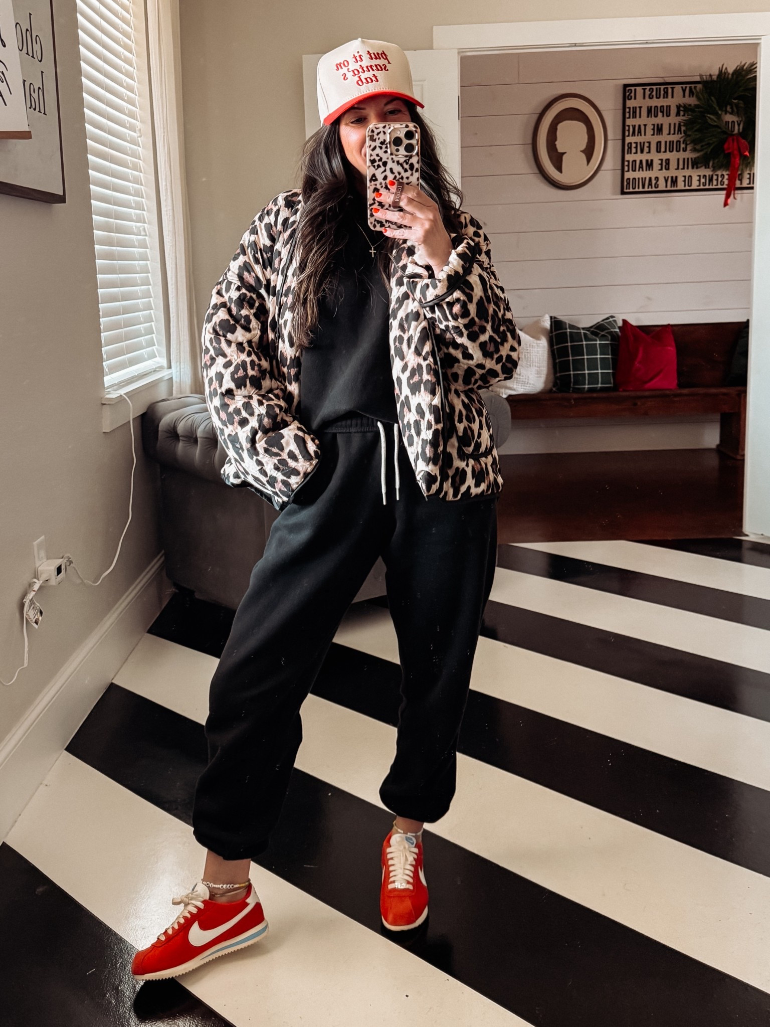 Aerie cozy comfy matching set
Xs sweatshirt
Xs joggers
6 nike cortez; tts
S leopard quilted puffer jackett

#LTKmomlife #LTKootd #LTKHoliday