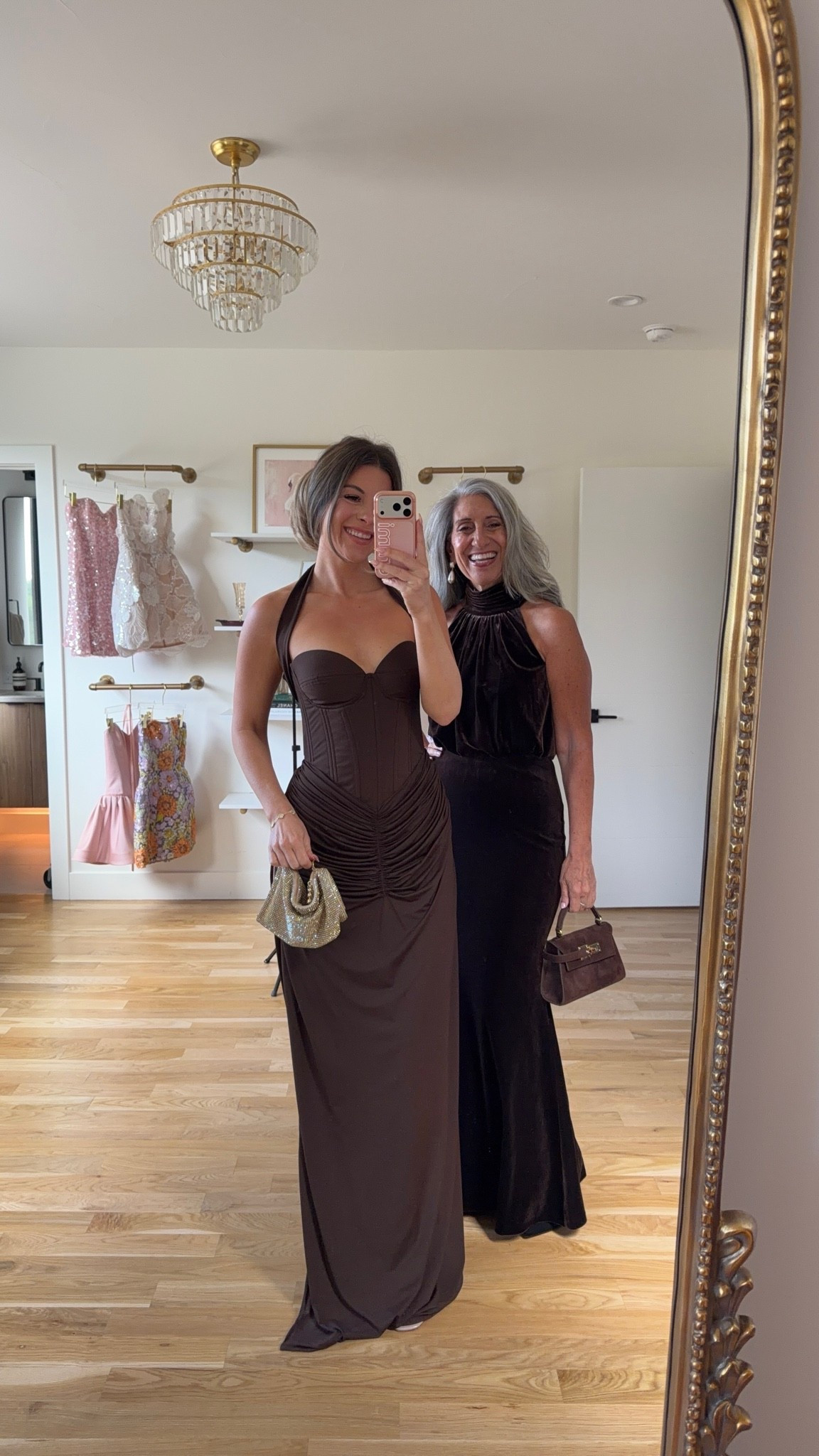 brown corset gown with a halter neckline and ruched, fitted skirt, brown velvet gown with a high halter neckline and fitted skirt mom and me formal wedding guest and mother of the bride dresses 💍

electric picks code: emerson20

I’m 5’4” and wear a size small/2 

mom is 5’4” and wears a medium/6

fall wedding guest dresses, wedding guest dresses, cocktail dresses, semi-formal dresses, black tie wedding guest dresses, destination wedding guest dresses, garden party dresses, wedding guest outfit ideas, mom & me outfits, mom & me dresses, matching outfits, mother daughter outfits, family photo outfits, wedding guest dresses, mother of the bride, mother of the groom, wedding guest outfit ideas

#LTKWedding #LTKSeasonal #LTKootd