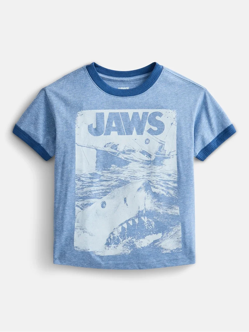 Jaws Boys Graphic Baseball Jersey with Short Sleeves, Sizes 4-18 | Walmart (US)