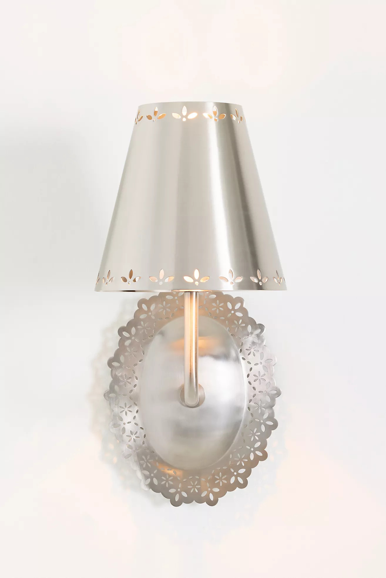 Lacie Lace Trimmed Antique Nickel Sconce | Anthropologie (US)