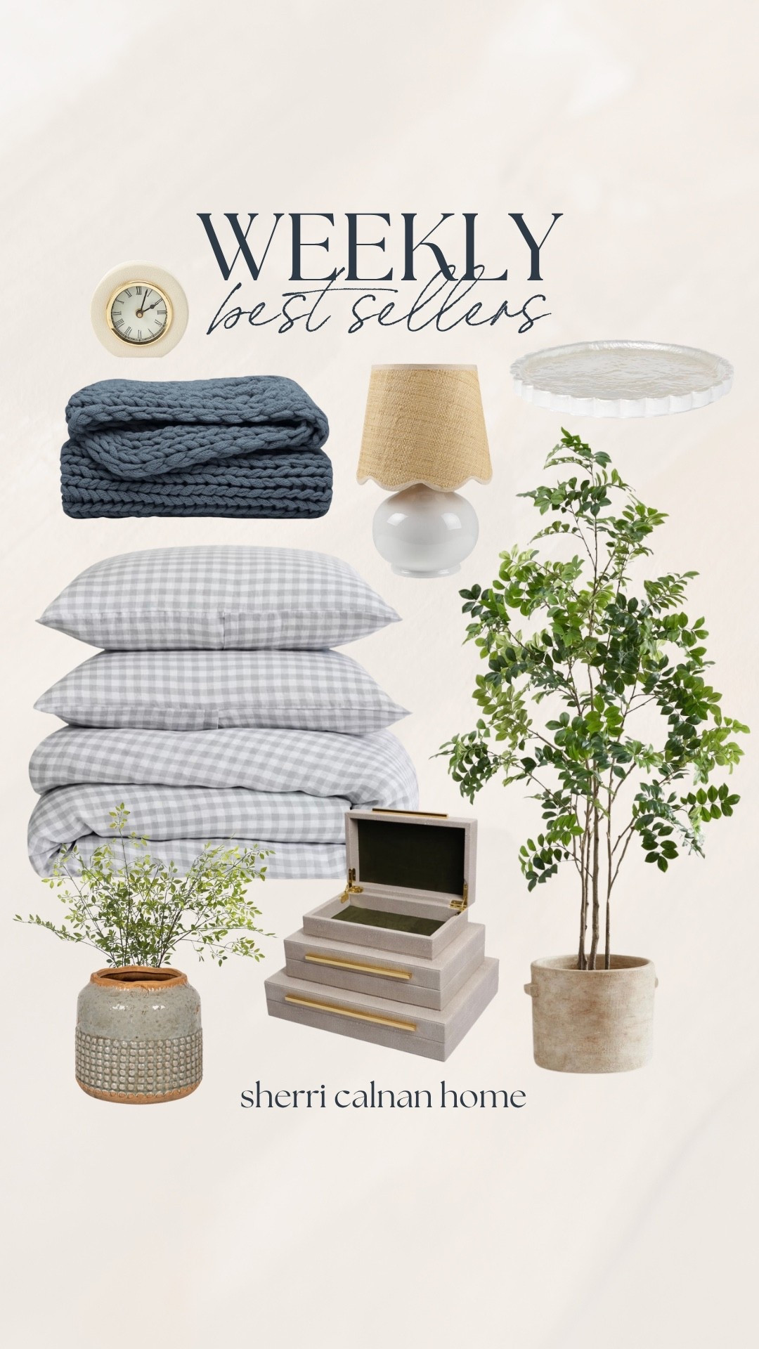 Your favorites from this week! 🤍 I love that these best sellers blend together so seamlessly, from the linen bedding to the scalloped lamp. The subtle touches of green also feel so fitting for the spring! Many of these picks are on sale right now! 

#LTKHome #LTKSaleAlert