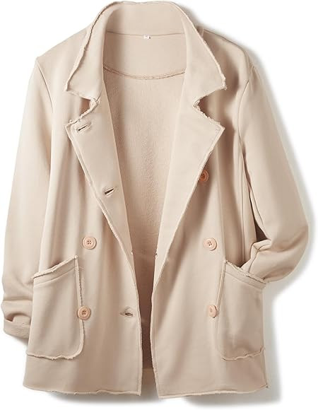 Ainangua Classic Trench Coats for Women Double Breasted Belfast Fleece Peacoat Jackets Essentials... | Amazon (US)