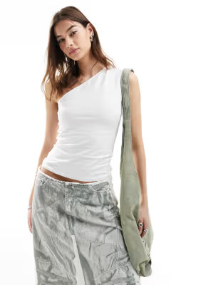 Weekday Cindy one shoulder top in white exclusive to ASOS | ASOS | ASOS (Global)
