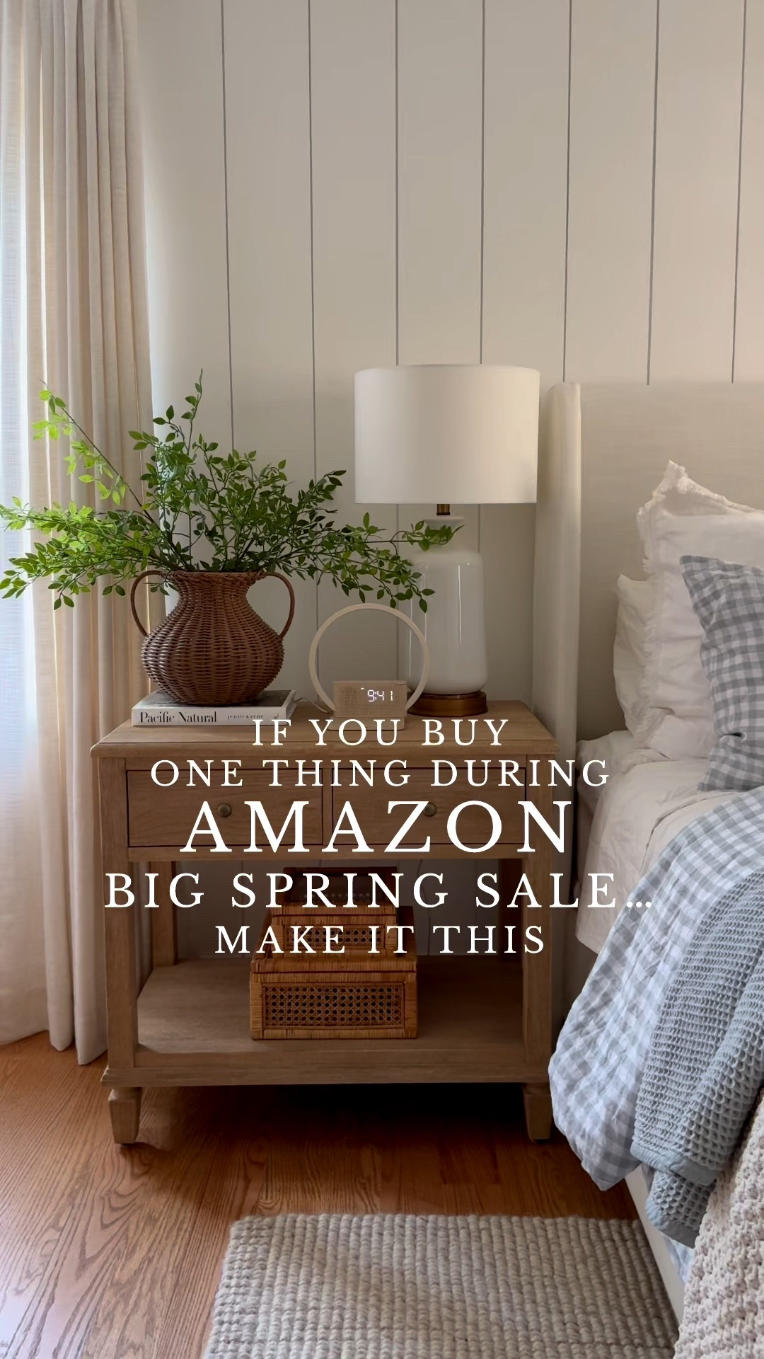Nightstand styling, Amazon clock, Pottery barn bedroom furniture, lamp, spring stems, vase, home decor. Amazon bedroom

#LTKHome