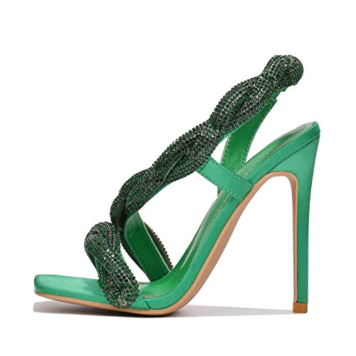 Cape Robbin Tuwe Rhinestone Coated Square Toe High Heels (Tuwe) | Amazon (US)