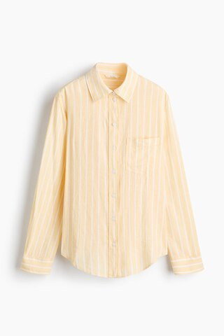 H & M - Linen-blend Shirt - Light Yellow/Striped | H&M (US + CA)