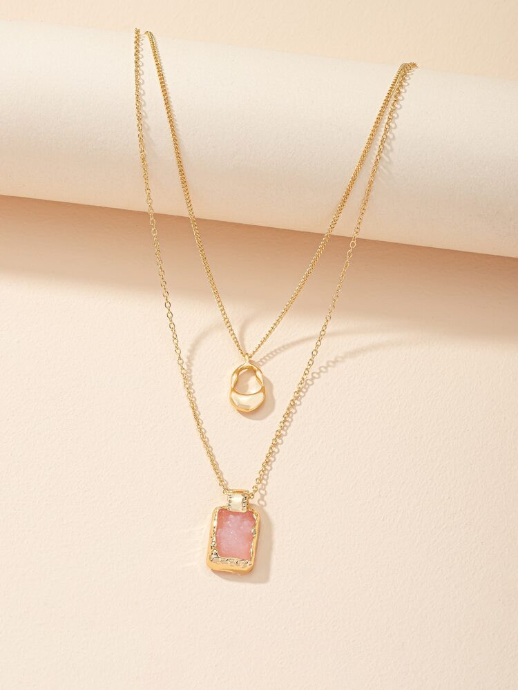 Geo Pendant Layered Necklace | SHEIN