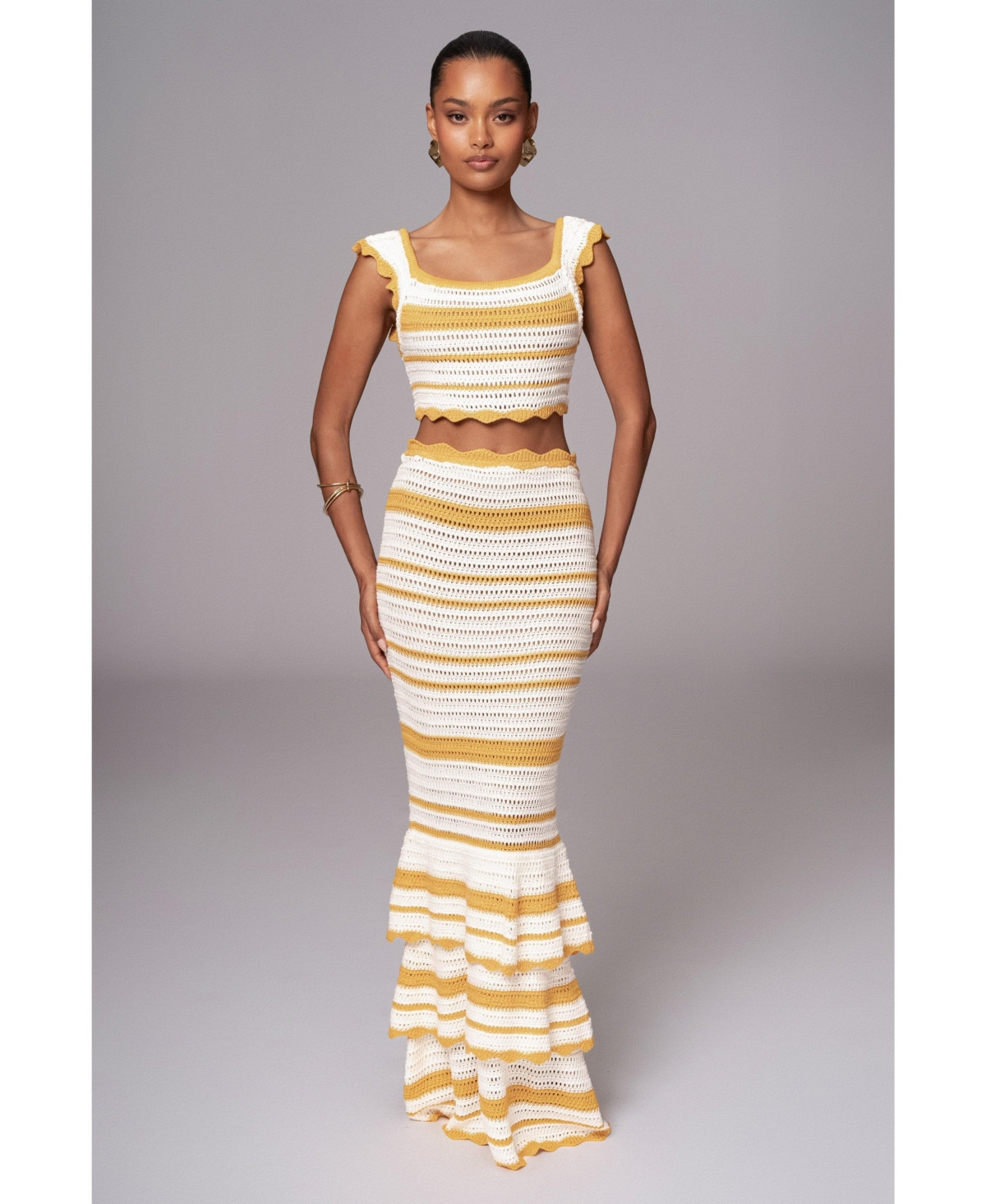 Jluxlabel Women's Corazon Ruffle Skirt Set - Yellow | Macy's