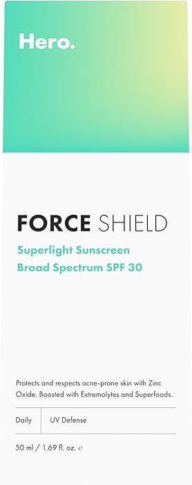 Hero Cosmetics Force Shield Superlight Sunscreen SPF 30 - Lightweight Sunscreen for Face & Acne-P... | Amazon (US)