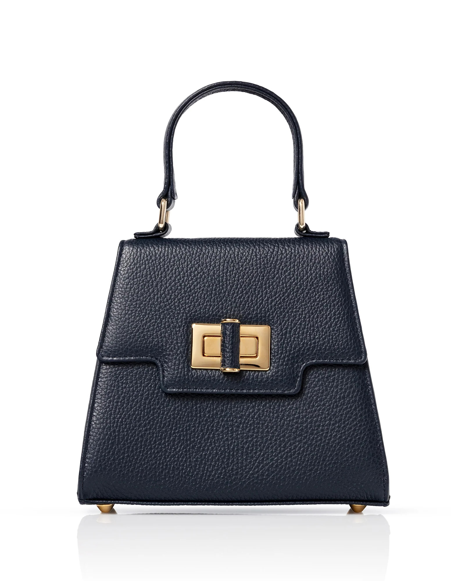 Mabel Dark Navy Textured Leather
			Bag | Emmy London