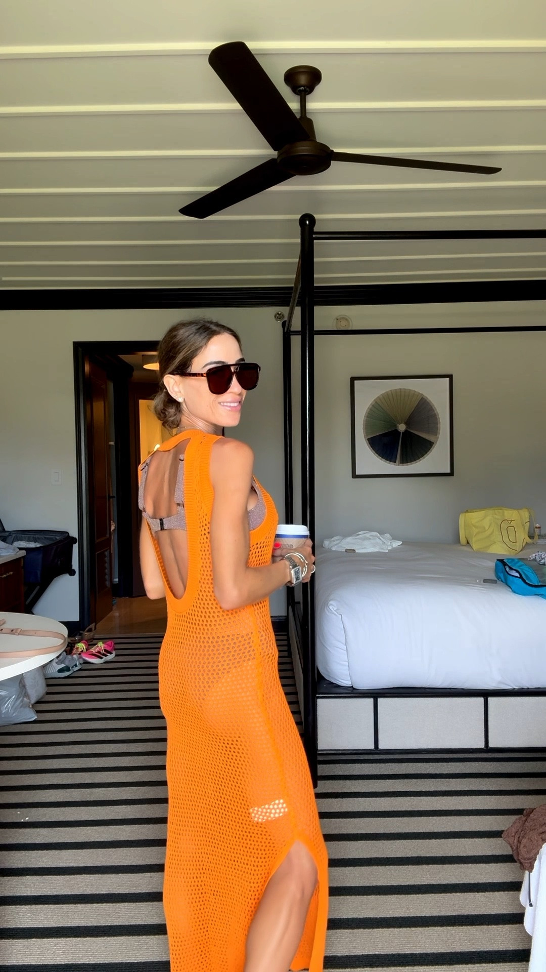 Orange swim cover up with pretty open back that’s not too long for petites 
Vacation outfits, beach day

#LTKPetite #LTKSwim