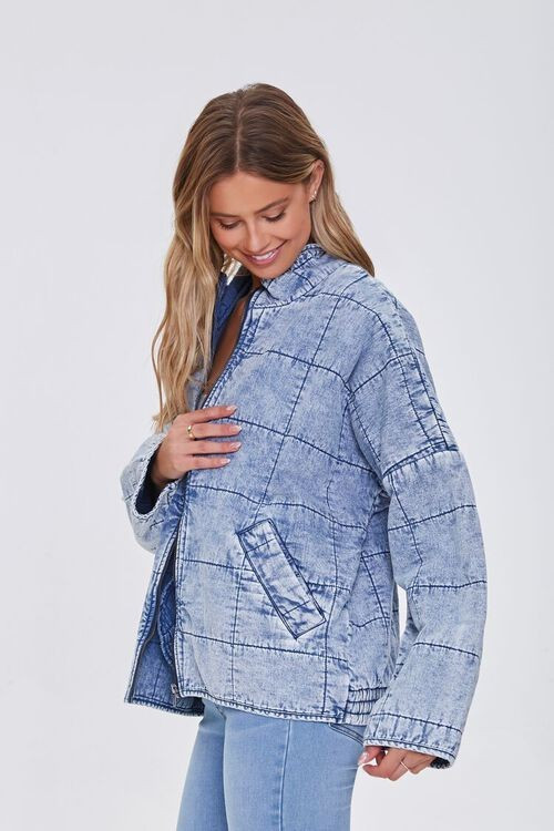 Acid Wash Quilted Denim Jacket | Forever 21 (US)