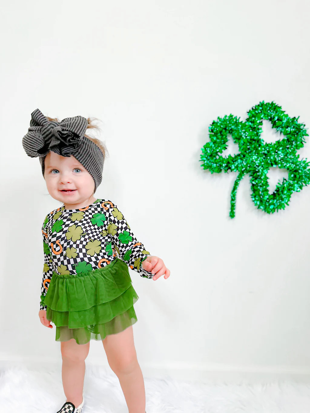 SHAMROCKIN' CHECKS DREAM TUTU BODYSUIT DRESS | Dream Big Little Co.