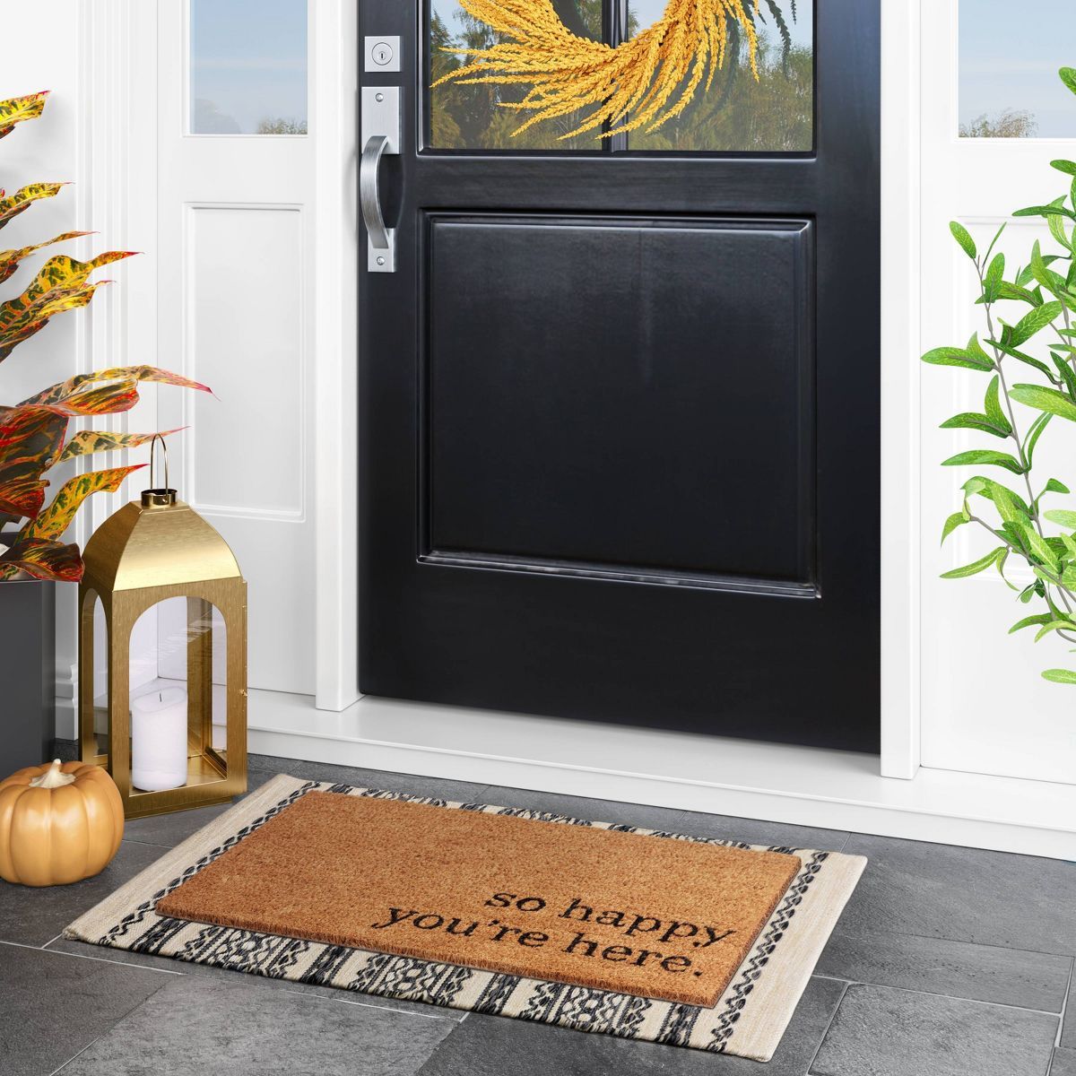 1'6"x2'6" So Happy You're Here Doormat Natural - Threshold™ | Target