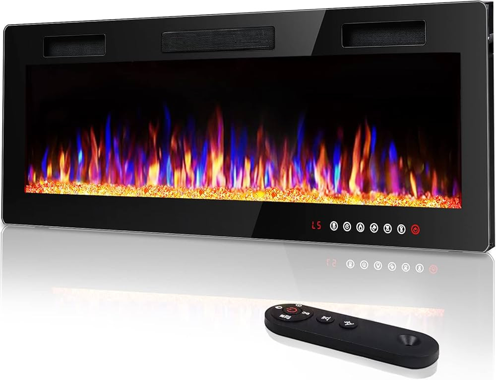 Vitesse 60 inch Ultra-Thin Electric Fireplace in-Wall Recessed and Wall Mounted Fireplace Heater,... | Amazon (US)