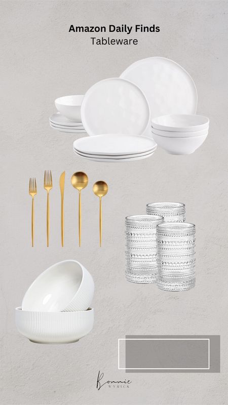 Amazon Daily Finds: Neutral Tableware ✨ Dishes Set | Gold Silverware | Vintage Drinking Glasses | Ribbed Serving Bowls

#LTKhome #LTKunder100 #LTKfamily