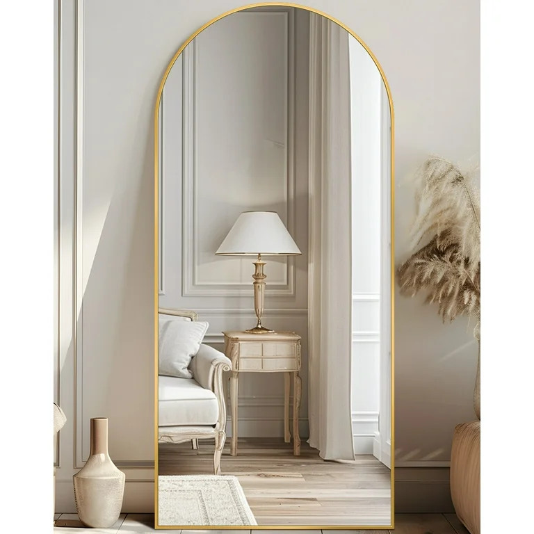 Antok 68"x 26" Arched Full Length Mirror Standing Floor Mirror Stand Up Mirror, Gold Frame - Walm... | Walmart (US)