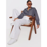 Black Stripe Crop Shirt | PrettyLittleThing CAN