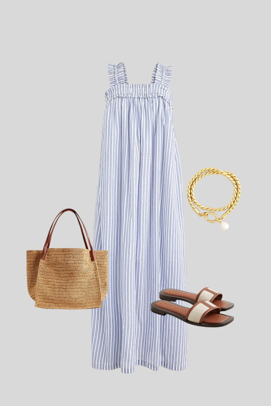 Summer dresses 
Maxi dress
Long dress
Blue and white striped dress 
Straw bags
Brown sandals
Summer outfit 
Summer outfit idea
Blue dress
Vacation outfits 
Summer style
J Crew outfits 

#LTKStyleTip #LTKSeasonal