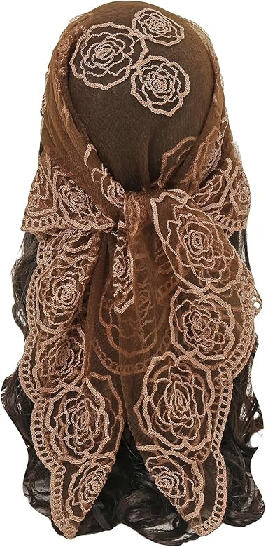 Floerns Women's Flower Embroidery Hair Scarf Headband Sheer Hair Bandana | Amazon (US)