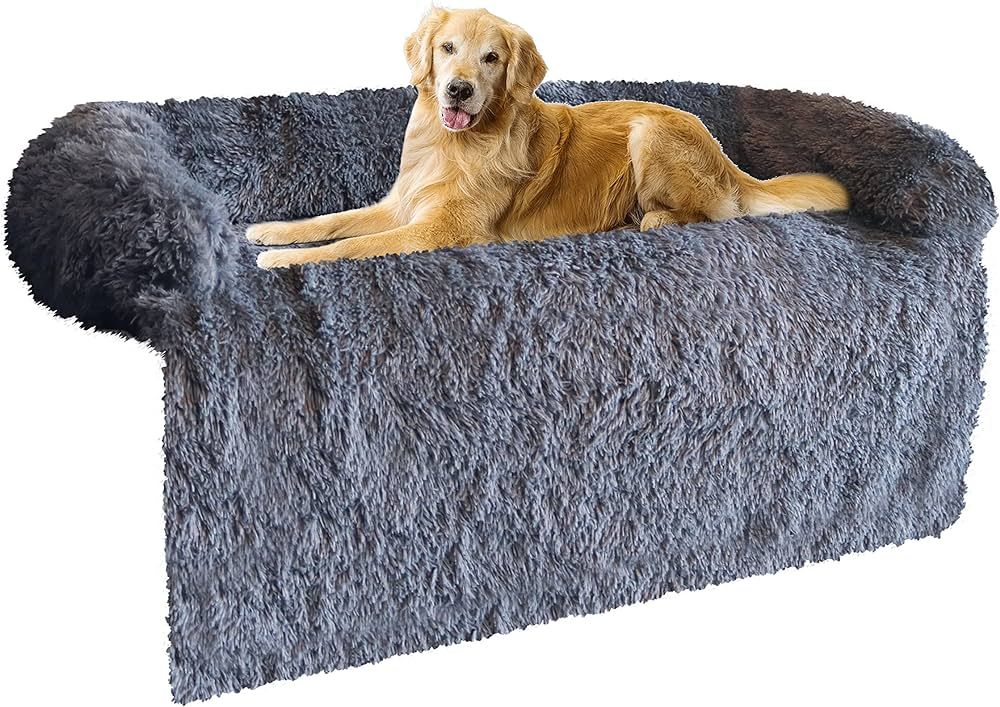DRIPPY PETS Calming Dog Beds for Large Dogs, Plush Dog Mat with Fluffy Neck Bolster, Protects Fur... | Amazon (US)