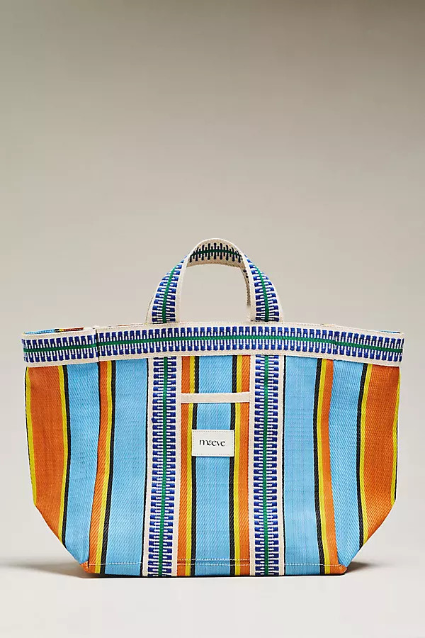 Maeve Striped Mesh Tote Bag | Anthropologie (US)