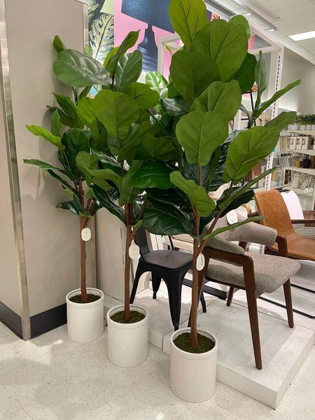 Large faux fiddle leaf tree with white pot. I really like how tall these are (6 ft) . It looks great in the corner of a room and adds a touch of lush greenery! 💚🌿

#LTKhome #LTKxTarget
