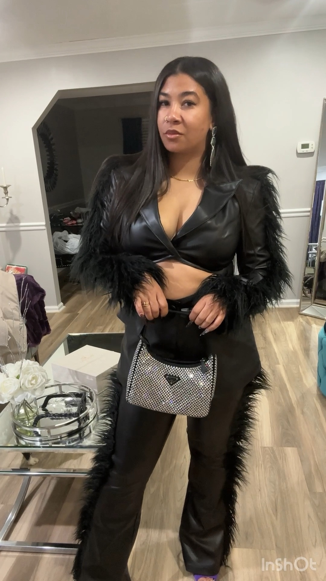 POV: just touched down from my trip and had to get to our annual Friendsgiving dinner. 
I had grabbed this faux leather outfit a few weeks prior and it was absolutely perfect for the occasion. The faux fur trimmed detail added just the right amount of razzle dazzle to the look and definitely was a distraction from the fact that I had no time to do my makeup.  Mamma was tired okay! 
#styleapproved #styleinspo #ootd 



#LTKfindsunder100 #LTKstyletip #LTKbeauty