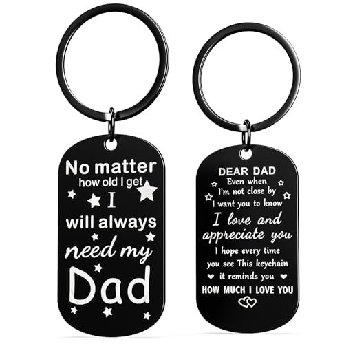 DDTEAN Father's Day Keychain for Dad from Daughter Son, Sentimental Gift for Husband, Birthday Christmas Thanksgiving Gift Idea | Amazon (US)