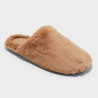 Women's Emily Scuff Slippers - Auden™ Tan M: Slip-On, Indoor/Outdoor, Backless, Medium Width | Target