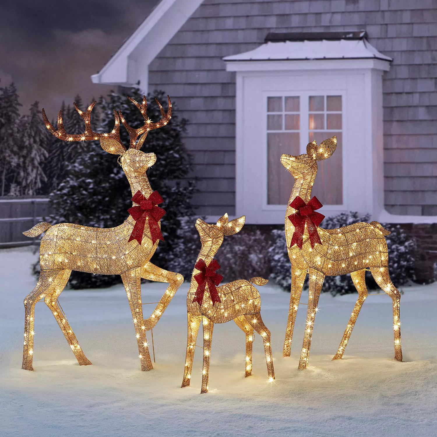 Member's Mark 3 Piece Pre-Lit Twinkling Deer Family | Sam's Club