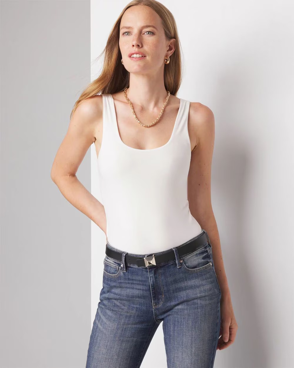 WHBM FORME™ All Ways Stretch Dual Neck Tank | White House Black Market