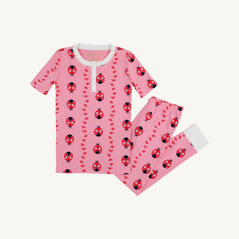 Sara Jane's Short Sleeve Set - Ladybug Line Up with Worth Avenue White | The Beaufort Bonnet Company