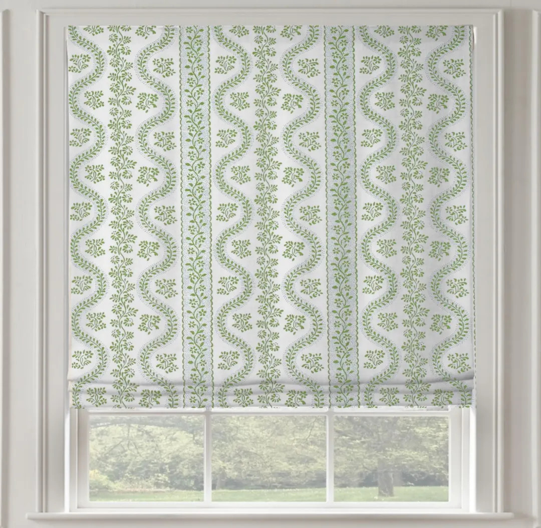 Sister Parish Dolly Roman Shade Shown in Lettuce Green Other Colors Are Available - Etsy | Etsy (US)