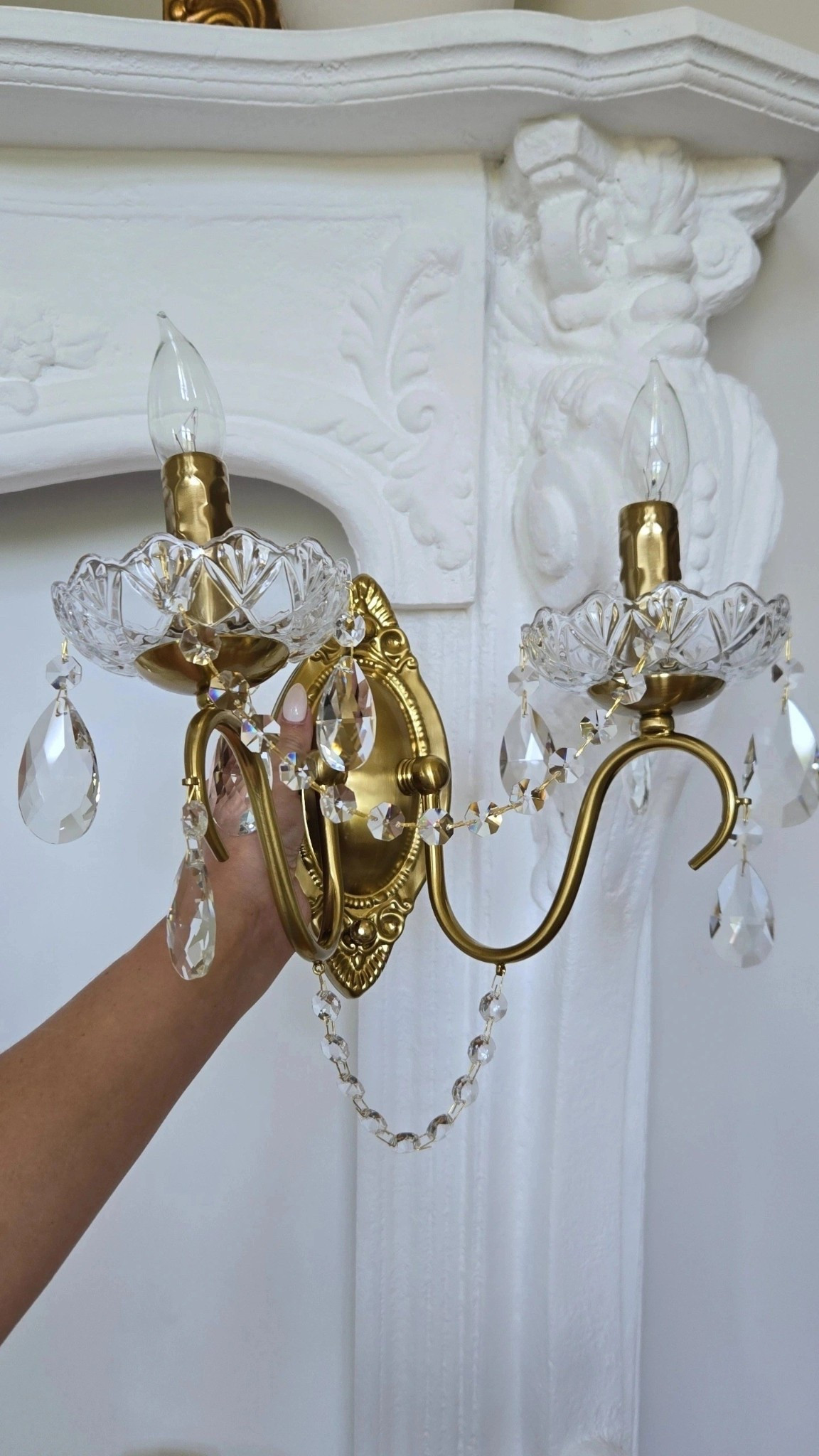 Amazon Crystal and brass wall sconces, living room, office, bedroom, French, partisan style, antique look.

#LTKSaleAlert #LTKHome