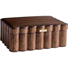 Scalloped Wooden Jewelry Storage Box – Multi-Functional Decorative Organizer for Elegance | Amazon (US)