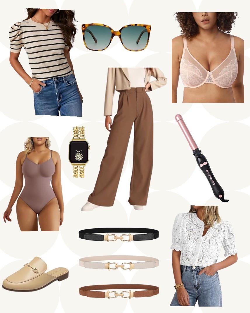OKAY but how cute is this lineup?! A little lace moment, the perfect wide-leg trouser, bodysuits that snatch, and those belts?? OBSESSED. Add in a classic striped puff sleeve + sunnies and you’re weekend-ready, bestie. Comfy, cute, and confidently YOU—just how we like it!

#Over30Style
#MidSizeStyle
#ClassicWithASideOfSass
#NeutralOutfits
#ClosetStaples
#BestieStyleGuide
#WhatToWear
#DailyOutfitInspo
#FashionRoundup
#StyleSimplified

#LTKOver40 #LTKFindsUnder50 #LTKStyleTip