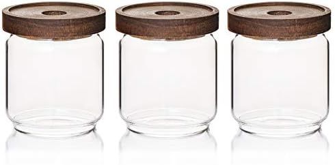 Sweejar 16 OZ Glass Food Storage Jar with Lid(set of 3),Airtight Canisters for Bathroom,Kitchen C... | Amazon (US)