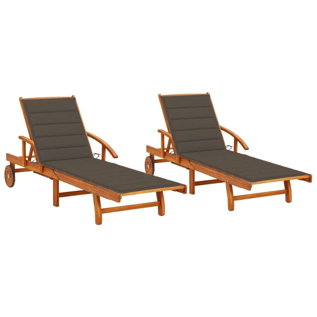 Ellerman 26.4'' Long Acacia Single Chaise with Cushions | Wayfair North America