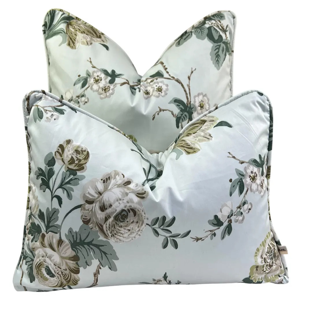 Schumacher Luxury Designer "betty Chintz" Floral Celadon Blue Cushion Pillow Sofa Cover - Etsy | Etsy (US)
