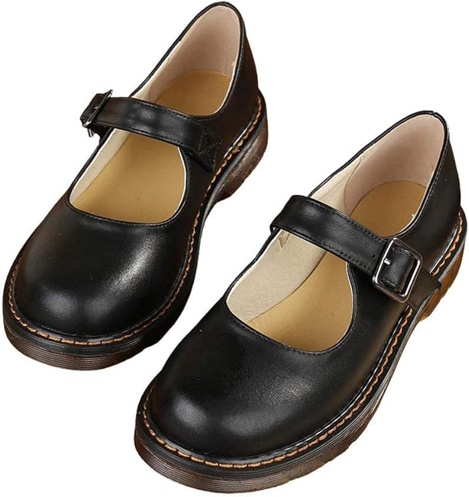 BB BEROBELLO FASHION IS AN ATTITUDE Women's Vintage Black/Brown Mary Jane Flats JK Uniform Dress ... | Amazon (US)