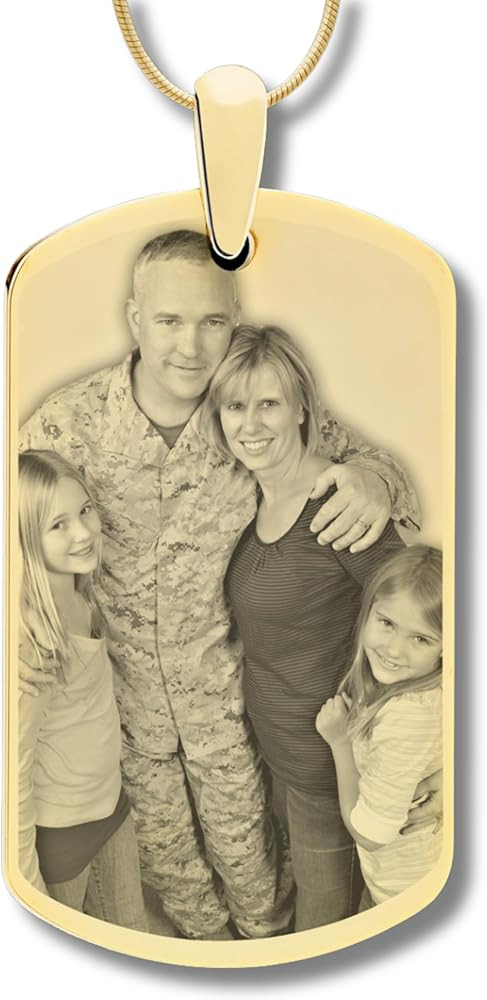 Personalized Photo Engraved Dog Tag with 20" Chain | Amazon (US)