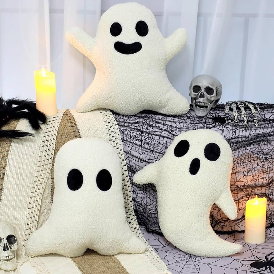 3PCS Halloween Pillow Stuffed Ghost Throw Pillow Halloween Party Decorations Ghost Shaped Cushion... | Amazon (US)
